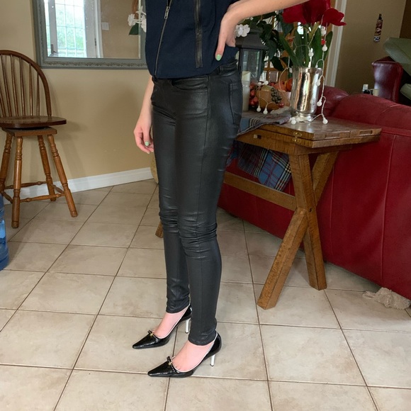 COPY - The Kooples 100% lambskin black leather leggings-size 26.EUC - Picture 9 of 14